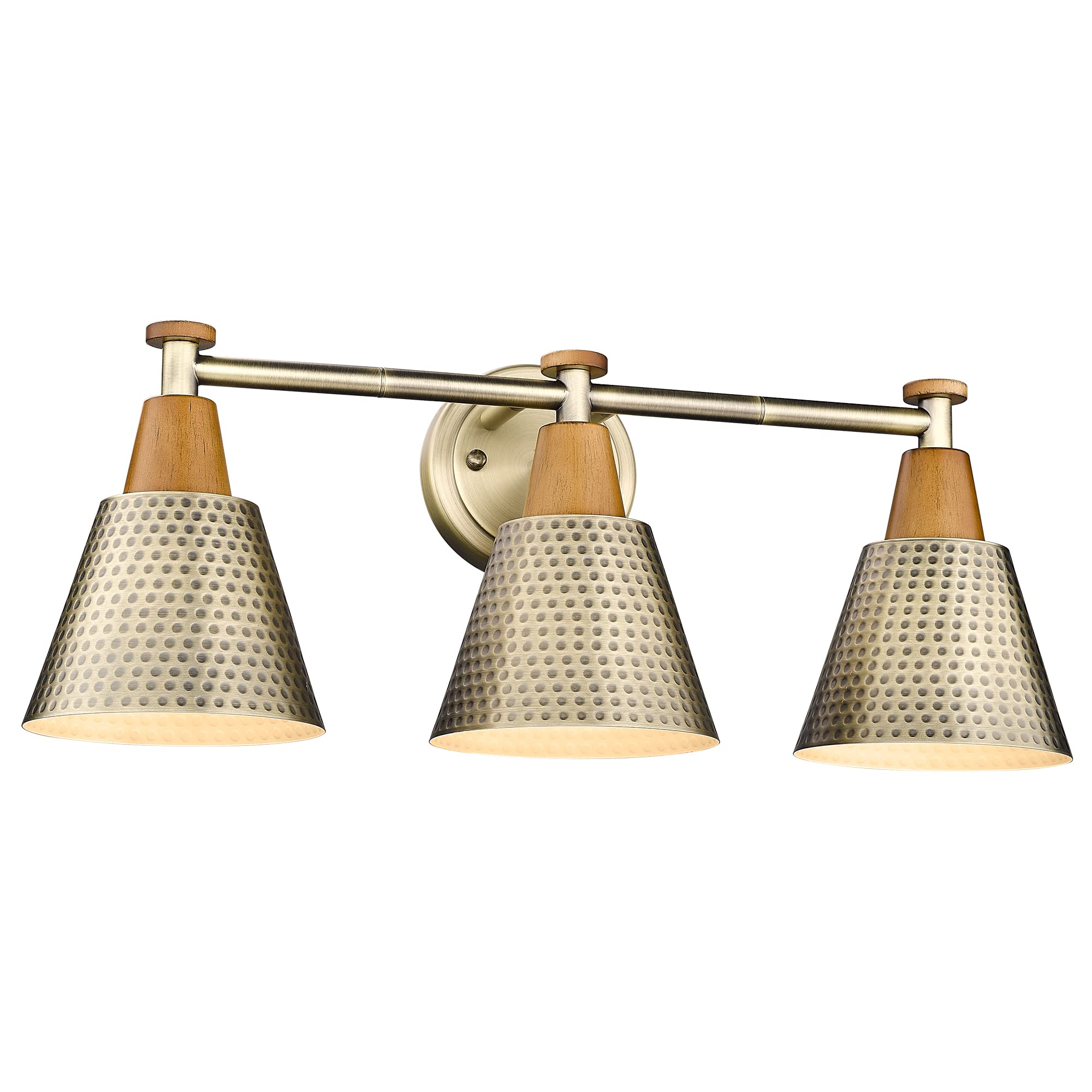 FEMILA 1-Light Vintage Wall Sconces, Antique Brass Industrial Sconces Wall Lighting, Single Bathroom Vanity Light Fixtures Wall Mount Lamp, Hammered Metal Shade,4FG59B BG