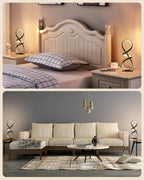 2 Pack LED Touch Dimmable Spiral Desk Lamp, 3 Color Temperature Modern Nightstand Lamp, Unique Bedside Table Lamp for Living Room, Bedroom, Cool Lamps for Ideal Gift, Gold