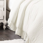 Lush Decor Reyna Ruffle Comforter Set - 3 Piece Cozy Ruffled Bedding Set - Timeless Elegance and Comfort for Bedroom - King, Gray
