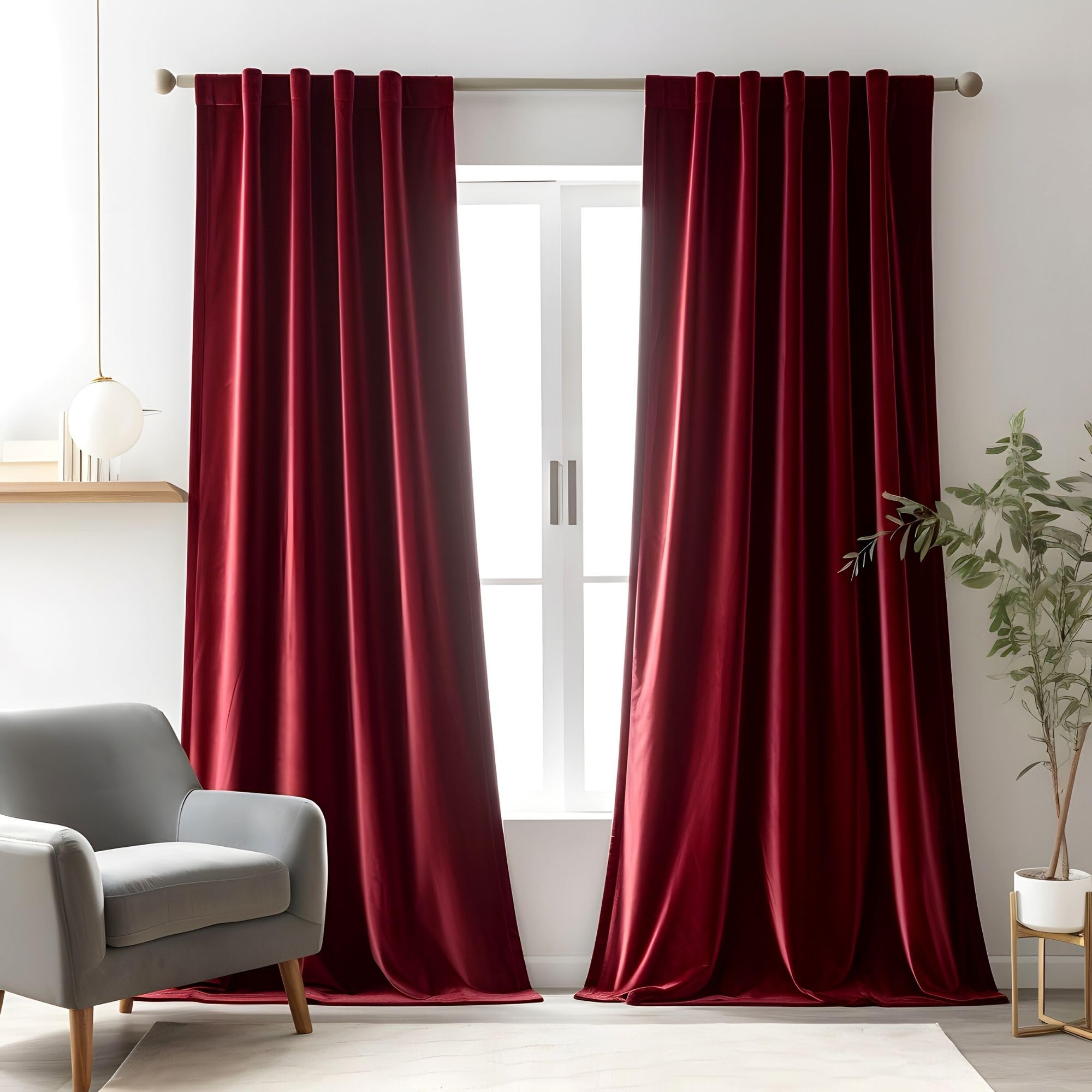 Emerald Green Velvet Curtains 84 inches Long Luxury 80% Blackout Curtains for Bedroom Living Room,Thermal Insulated Super Soft Window Drapes Rod Pocket & Back Tab, 52" W x 84" L, 2 Panels