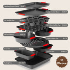 Country Kitchen Nonstick Stackable Bakeware Set - Durable, Easy Release Baking Set- 22 Pc. Includes Silicone Muffin Cups