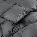 Luxurious White Solid Heavy Weight, Palatial King Size Goose Feathers Down Comforter for Winter Weather, 120 X 98 inches, Premium Baffle Box, 100% Egyptian Cotton Cover, 95 oz. Fill Weight