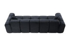 98.4-Inch Oversized Boneless Cloud Couches Deep Seat Foam Sofa Couch with 2 Round Toss Pillows, Luxury Corduroy Upholstered 3 Seat Tufted Loveseat, Cloud Sofa in a Box