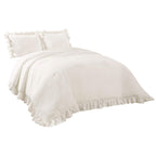 Lush Decor Reyna Ruffle Comforter Set - 3 Piece Cozy Ruffled Bedding Set - Timeless Elegance and Comfort for Bedroom - King, Gray