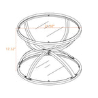32" Tempered Glass Round Coffee Table Modern Gold Frame Ring Base Single-Layer Circle Living Room Center Tables