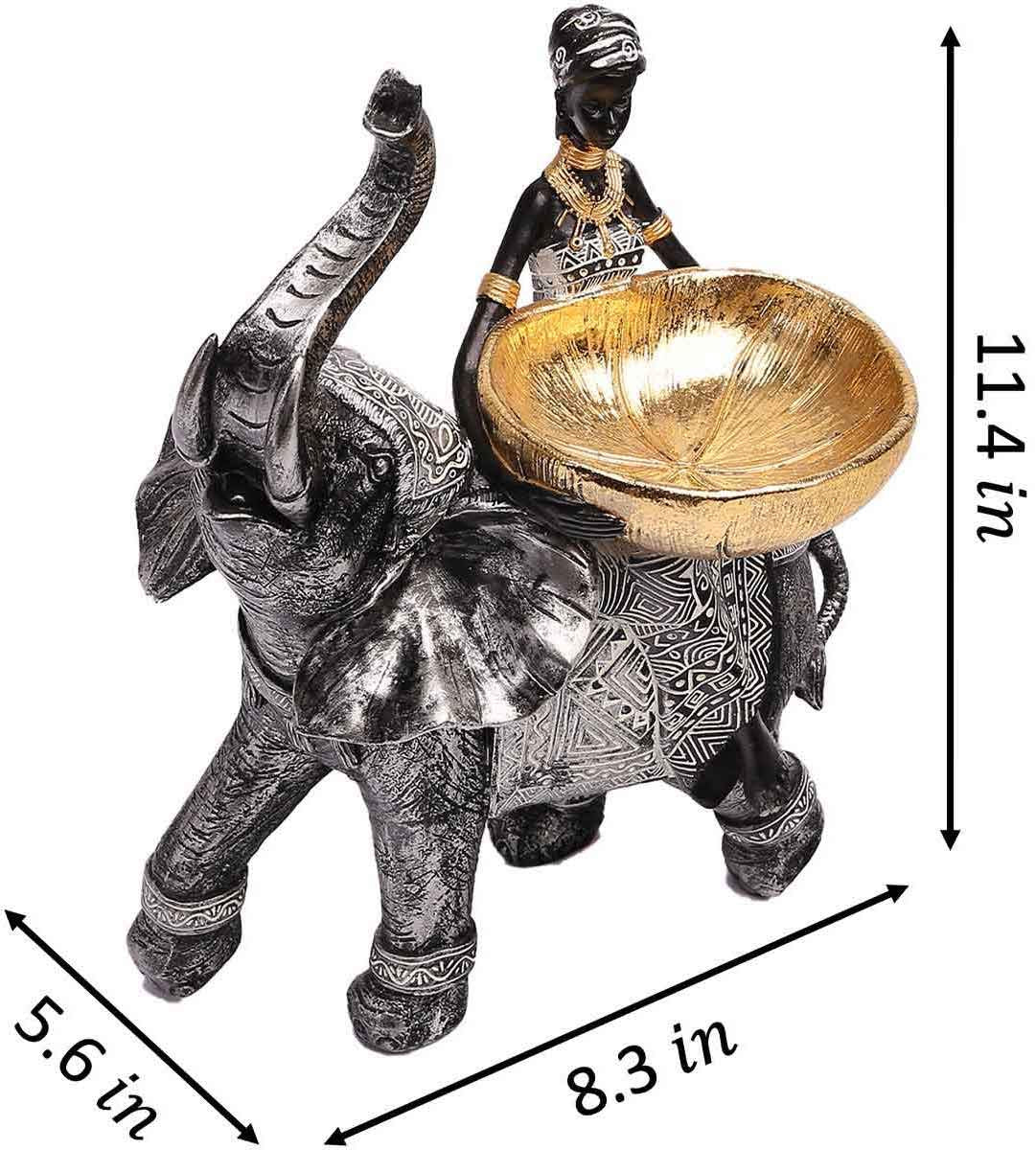 Lescafita African Woman Riding Lion Resin Statue – Tribal Figurine for Home Decor, Elegant Black and Gold Sculpture for Shelf, Desk, or Mantel, Unique for Mom, Friends, Women, Christmas