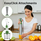 Turelar Immersion Blender Handheld Corded Hand Blenders Set 1100W, Trigger Variable Speed 5 in 1 Stick Emulsifier with Chopper, Whisk and Frother for Soup, Baby Food and Smoothies, Navy Blue