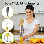 Turelar Immersion Blender Handheld Corded Hand Blenders Set 1100W, Trigger Variable Speed 5 in 1 Stick Emulsifier with Chopper, Whisk and Frother for Soup, Baby Food and Smoothies, Navy Blue