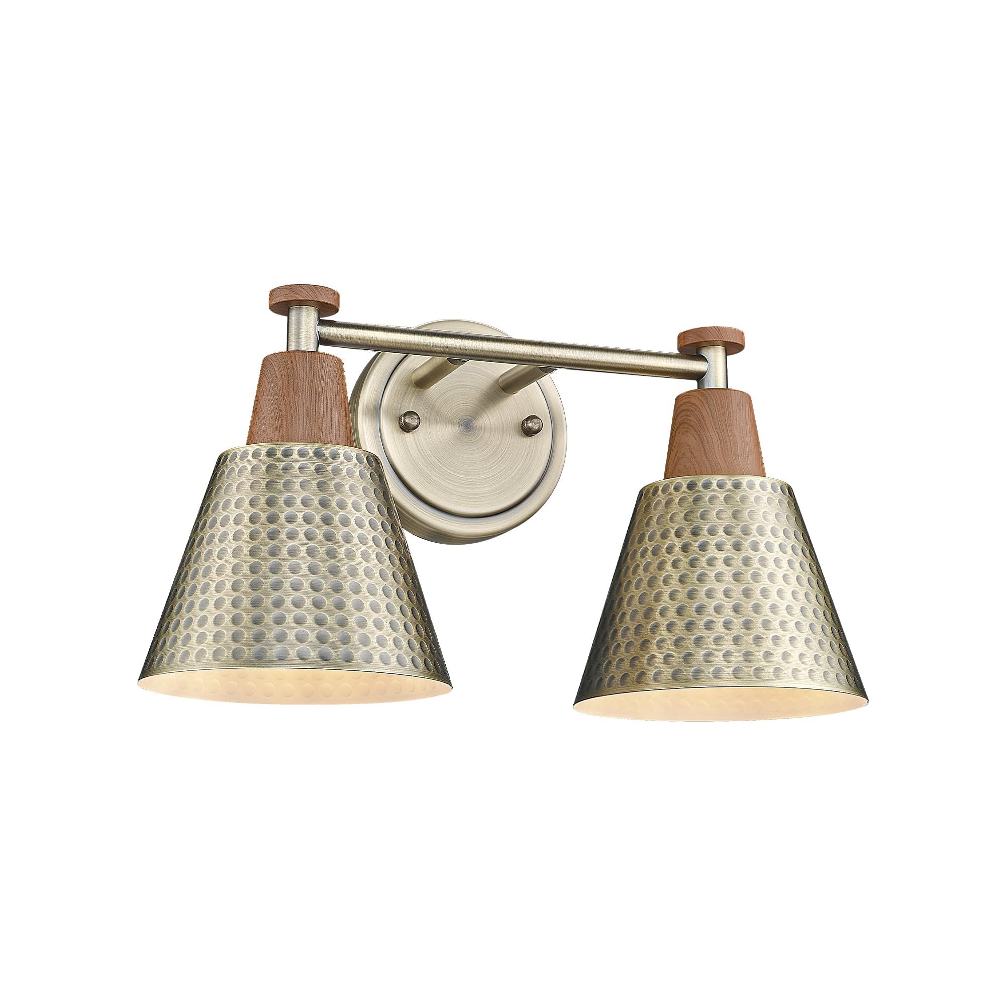FEMILA 1-Light Vintage Wall Sconces, Antique Brass Industrial Sconces Wall Lighting, Single Bathroom Vanity Light Fixtures Wall Mount Lamp, Hammered Metal Shade,4FG59B BG