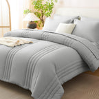 CozyLux Queen Size Comforter Sets - 7 Piece Bed in a Bag Olive Green Comforter Set with Sheets Luxury Bed Set All Seasons, Soft Bedding Set with Down Alternative Comforter, Sheets, Pillowcases & Shams