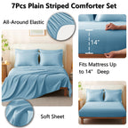 CozyLux Queen Size Comforter Sets - 7 Piece Bed in a Bag Olive Green Comforter Set with Sheets Luxury Bed Set All Seasons, Soft Bedding Set with Down Alternative Comforter, Sheets, Pillowcases & Shams