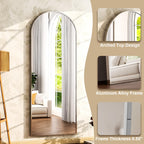 HARRITPURE 64"x21" Arched Full Length Mirror Floor Mirrors with Aluminum Alloy Frame Free-Standing Wall Mounted or Leaning Large Bedroom Dressing Mirror Modern & Contemporary Decor for Home,Black