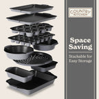 Country Kitchen Nonstick Stackable Bakeware Set - Durable, Easy Release Baking Set- 22 Pc. Includes Silicone Muffin Cups