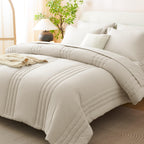CozyLux Queen Size Comforter Sets - 7 Piece Bed in a Bag Olive Green Comforter Set with Sheets Luxury Bed Set All Seasons, Soft Bedding Set with Down Alternative Comforter, Sheets, Pillowcases & Shams
