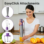 Turelar Immersion Blender Handheld Corded Hand Blenders Set 1100W, Trigger Variable Speed 5 in 1 Stick Emulsifier with Chopper, Whisk and Frother for Soup, Baby Food and Smoothies, Navy Blue
