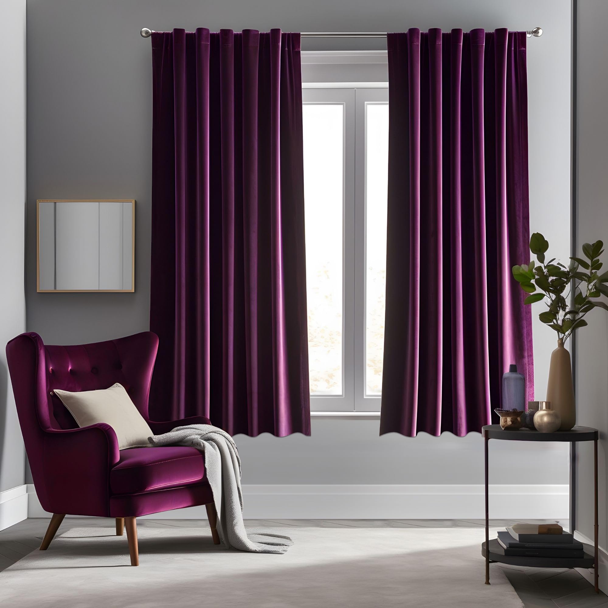 Emerald Green Velvet Curtains 84 inches Long Luxury 80% Blackout Curtains for Bedroom Living Room,Thermal Insulated Super Soft Window Drapes Rod Pocket & Back Tab, 52" W x 84" L, 2 Panels