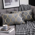 DEZENE 12x20 Inch Gold Velvet Throw Pillow Covers: 2 Pack Rectangular Decorative Pillow Cases for Bedroom Sofa Couch Living Room, Black
