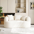 131" Oversized Sectional Sofa for Living Room, Modern Luxury Plush Chenille 4-Seater Extra Deep & Wide Seat Curved Cloud Couch with 4 Throw Pillows, No Assembly Needed, Light Brown