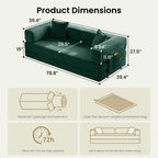 78.8" Convertible Futon Sofa Bed,Corduroy Futon Couch with Storage Pocket,Folding Pull Out Sofa,No Assembly Boneless Couch for Living Room | Pink