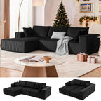 108” Modular Sectional Sofa, Cloud Sectional Couch with Deep Seat, Modern Modular L-Shape Sofa Couch with Chaise,Upholstered Boneless Couches for Living Room Bedroom (Beige, Left Facing Chaise)