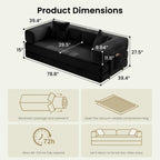 78.8" Convertible Futon Sofa Bed,Corduroy Futon Couch with Storage Pocket,Folding Pull Out Sofa,No Assembly Boneless Couch for Living Room | Pink