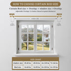 Oneach Heavy Duty Curtain Rods for Windows 72 to 144 Inch, 1 Inch Brass Gold Curtain Rod, Adjustable Length Rod with Metal Finials, Modern Decorative for Bedroom Kitchen Living Room (16 to 150 Inch)