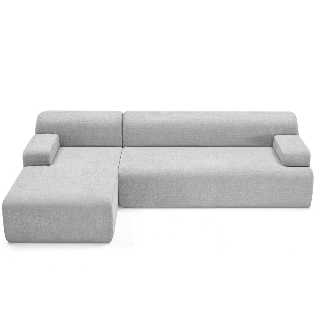 108” Modular Sectional Sofa, Cloud Sectional Couch with Deep Seat, Modern Modular L-Shape Sofa Couch with Chaise,Upholstered Boneless Couches for Living Room Bedroom (Beige, Left Facing Chaise)