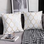 DEZENE 12x20 Inch Gold Velvet Throw Pillow Covers: 2 Pack Rectangular Decorative Pillow Cases for Bedroom Sofa Couch Living Room, Black