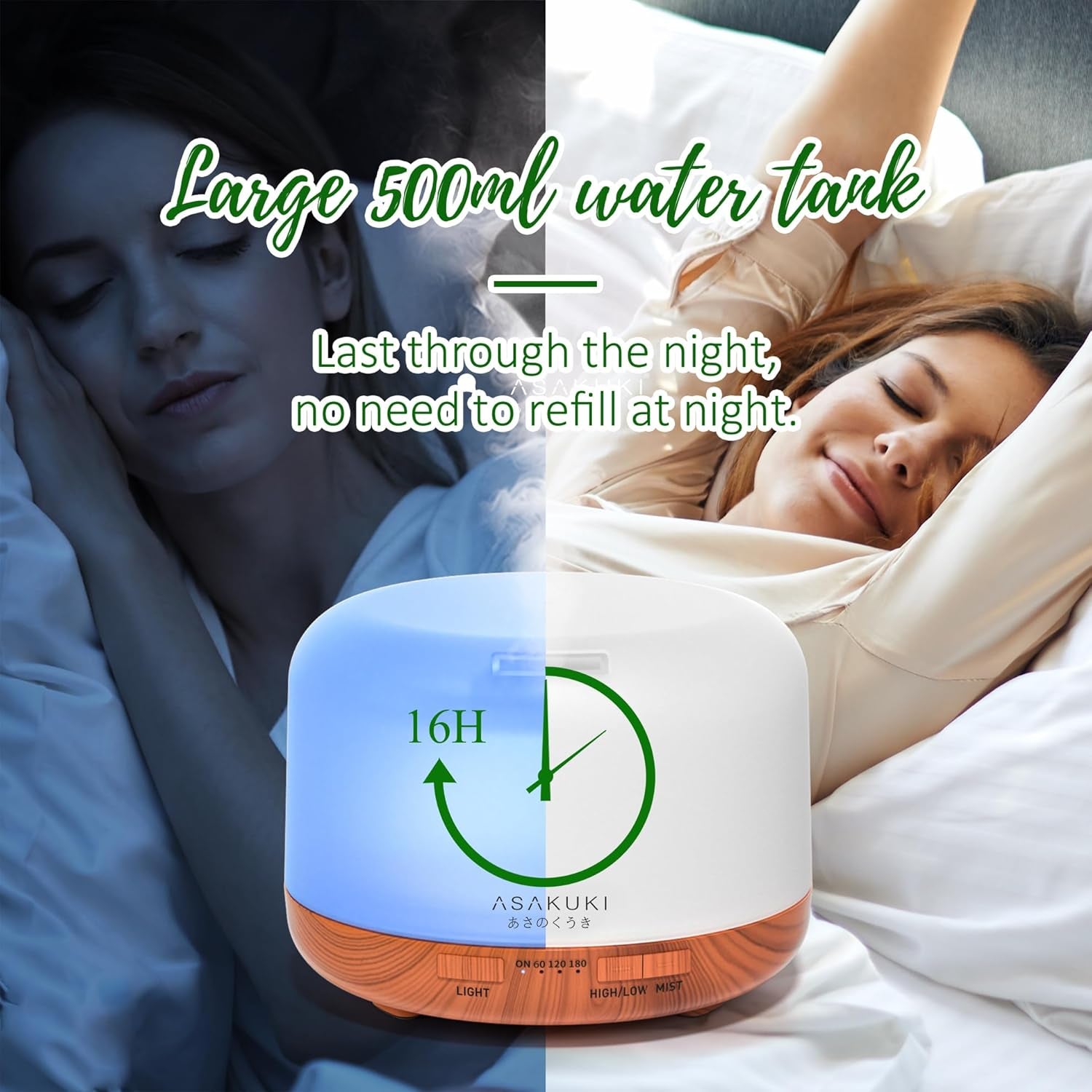 Premium Aromatherapy Diffuser Kit – 500ML with 6 Essential Oils