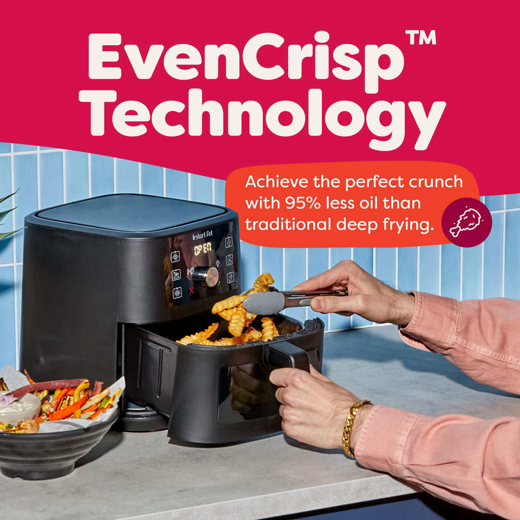 Instant Pot 6QT VORTEX Plus Air Fryer, 6-in-1, Air Fry, Broil, Dehydrate, Crisp, Roast, Reheat, Bake, Dishwasher-Safe Airfryer basket, from the Makers of Instant Pot, Stainless Steel