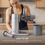 Ninja NeverClog Cold Press Juicer | Powerful Electric Slow Masticating Juicer with Pulp Control | XL Capacity | 24 oz. Juice Jug & 36 oz. Pulp Container | Dishwasher Safe | Navy | 150W | JC151NV