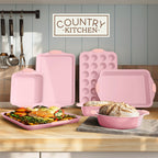 Country Kitchen Nonstick Stackable Bakeware Set - Durable, Easy Release Baking Set- 22 Pc. Includes Silicone Muffin Cups