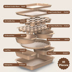 Country Kitchen Nonstick Stackable Bakeware Set - Durable, Easy Release Baking Set- 22 Pc. Includes Silicone Muffin Cups