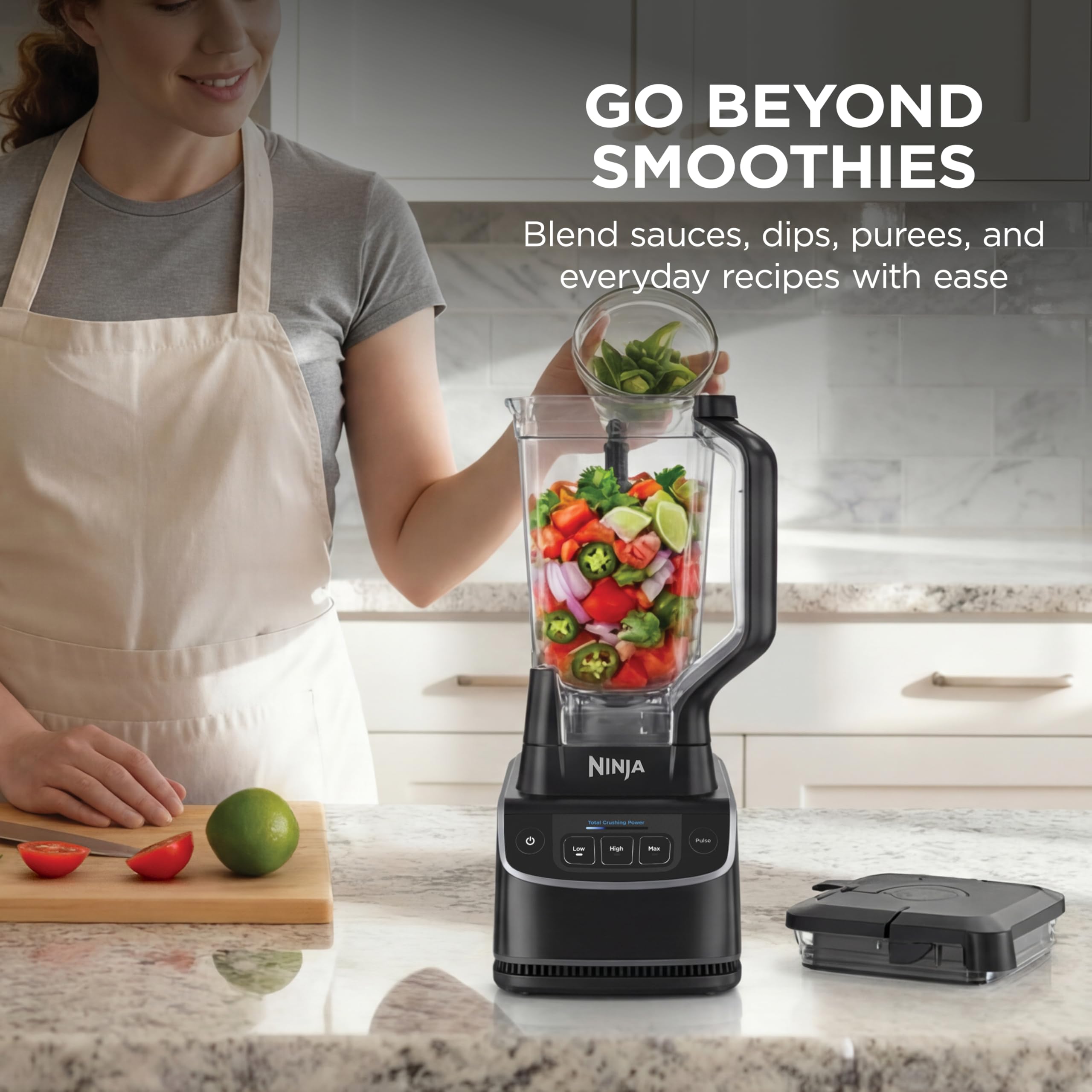 Ninja Professional Blender 2.0 | Smoothie Maker, Drink Mixer, Grinder, Ice Crusher | Total Crushing Technology, Auto-iQ Program, 1200W Power, XL 72-oz. Pitcher | Dark Grey | BR201AMZ