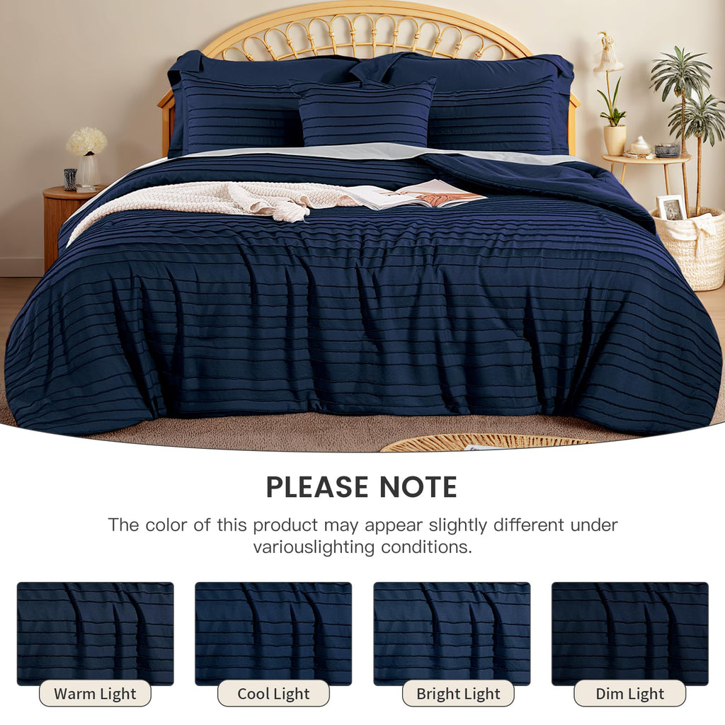 NEXHOME PRO Tufted Boho Comforter Set King, 8 Piece Bed in a Bag, Ultra Soft Brushed Microfiber All-in-One Bedding, Lightweight All Season Comforter, Machine Washable, Sage Green