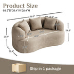 131" Oversized Sectional Sofa for Living Room, Modern Luxury Plush Chenille 4-Seater Extra Deep & Wide Seat Curved Cloud Couch with 4 Throw Pillows, No Assembly Needed, Light Brown