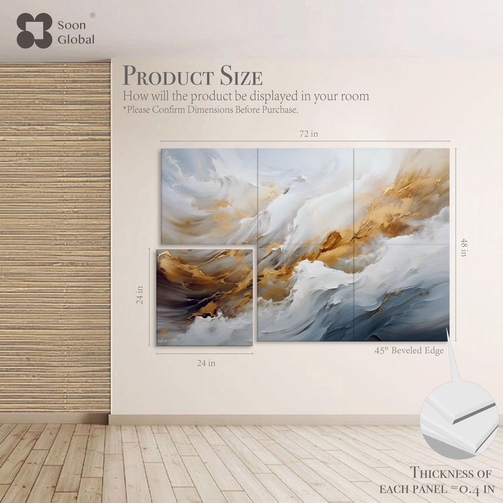 Soon Global Acoustical Wall Panels, 6-Piece 23.62 X 23.62 Inches Art Acoustic Panels, Decorative Acoustic Panels, Acoustic Wall Panels, Sound Absorbing Wall Art, Arcadian Vortex