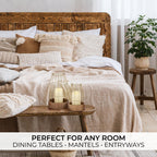 Rustic Farmhouse Lantern Decor Set of 2 - Stylish Decorative Lanterns for Your Living Room, Patio & Porch or Kitchen Dining Table - Modern Indoor/Outdoor Coffee Table Decor for Your Entire Home