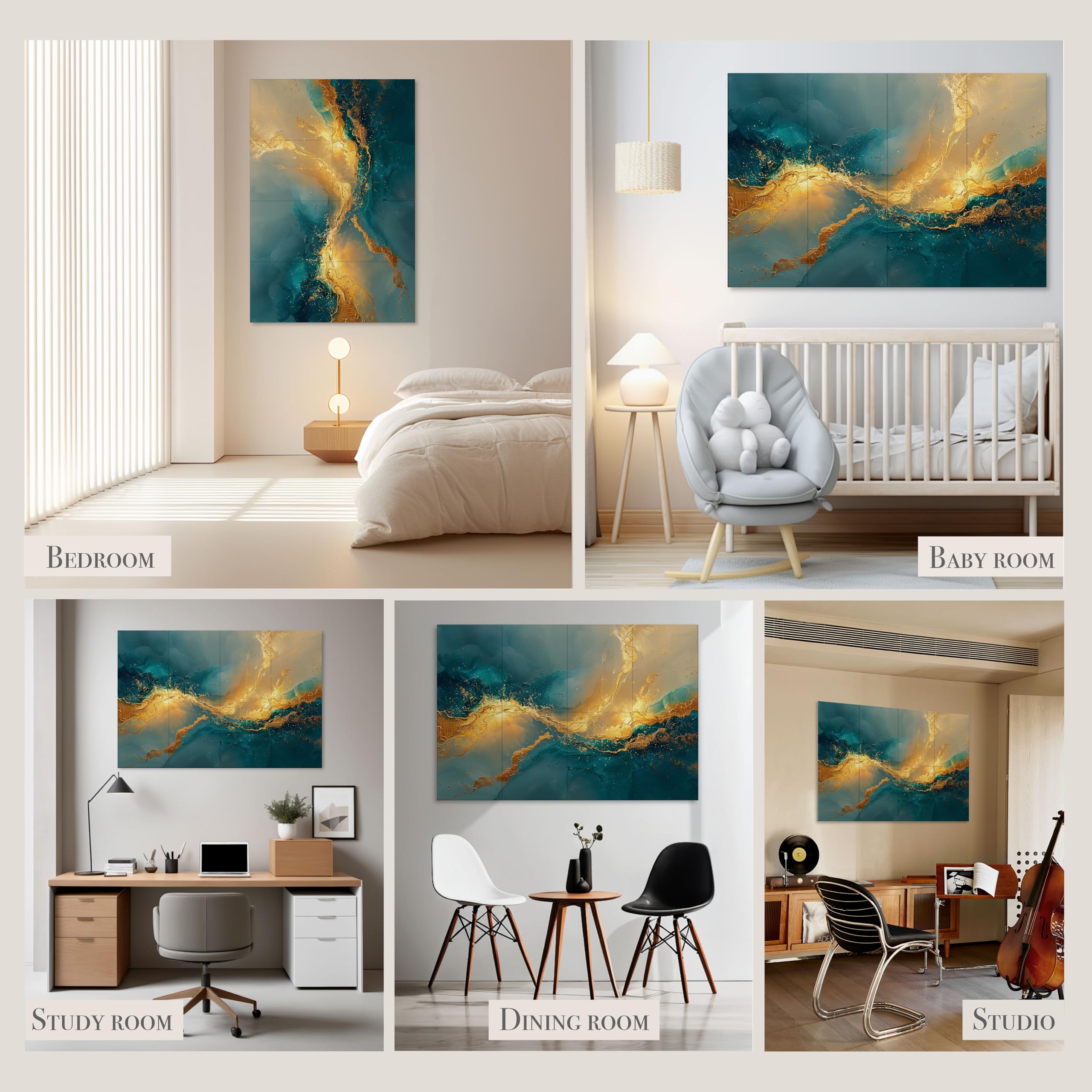 Soon Global Acoustical Wall Panels, 6-Piece 23.62 X 23.62 Inches Art Acoustic Panels, Decorative Acoustic Panels, Acoustic Wall Panels, Sound Absorbing Wall Art, Arcadian Vortex