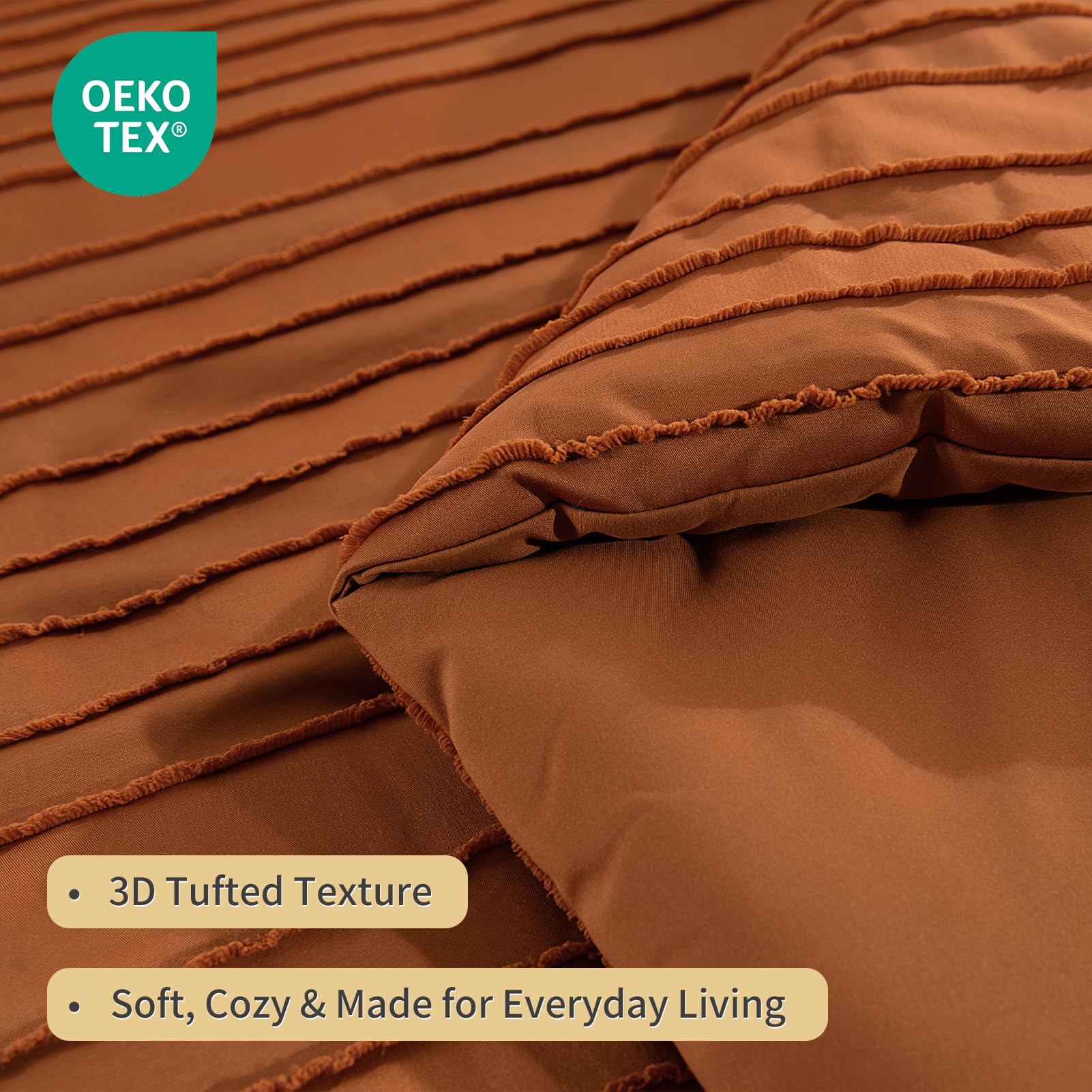 NEXHOME PRO Tufted Boho Comforter Set King, 8 Piece Bed in a Bag, Ultra Soft Brushed Microfiber All-in-One Bedding, Lightweight All Season Comforter, Machine Washable, Sage Green