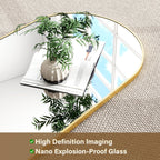 HARRITPURE 64"x21" Arched Full Length Mirror Floor Mirrors with Aluminum Alloy Frame Free-Standing Wall Mounted or Leaning Large Bedroom Dressing Mirror Modern & Contemporary Decor for Home,Black