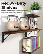 BAYKA Floating Shelves for Bedroom Decor, Wall Shelves for Storage, Wall Mounted Rustic Wood Floating Shelf for Books,Corner Shelf for Bathroom,Kitchen,Living Room(Black and Gold，Set of 4)