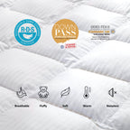 Luxurious White Solid Heavy Weight, Palatial King Size Goose Feathers Down Comforter for Winter Weather, 120 X 98 inches, Premium Baffle Box, 100% Egyptian Cotton Cover, 95 oz. Fill Weight