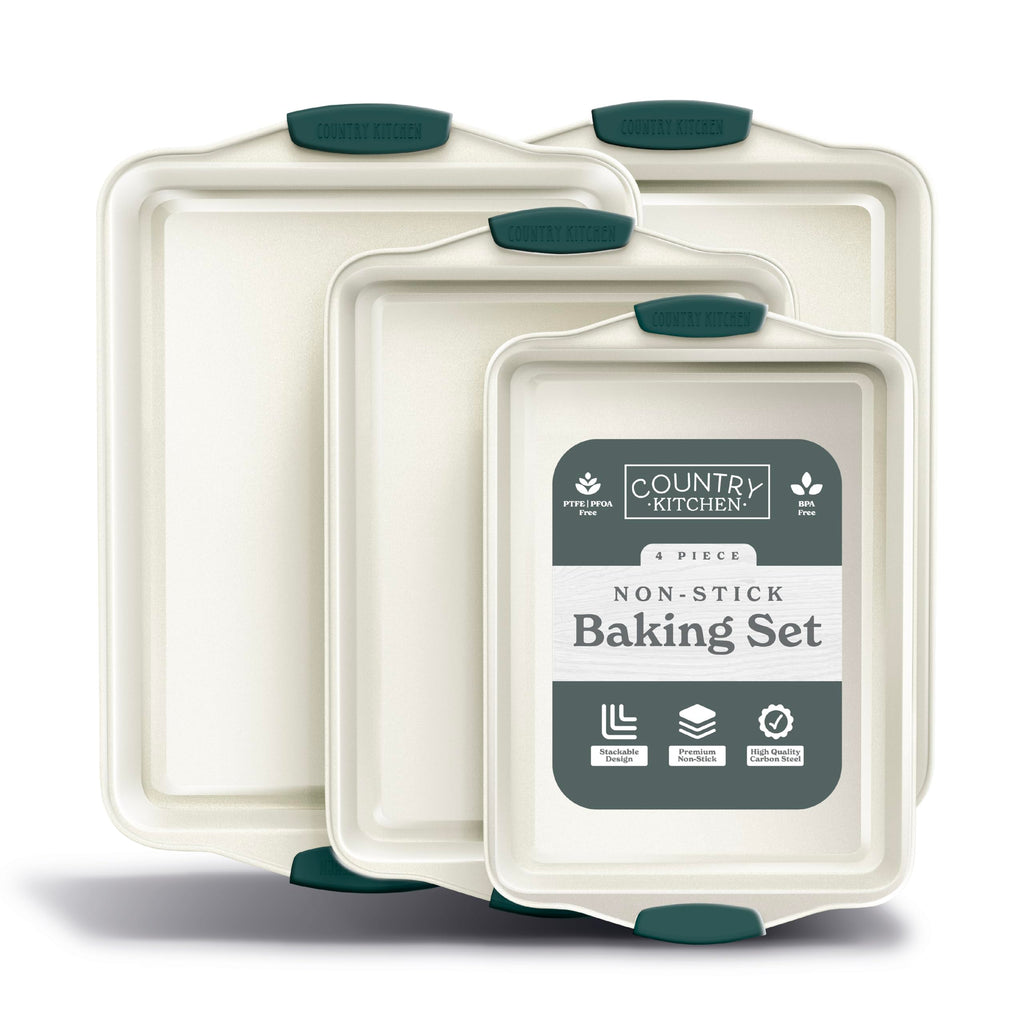 Country Kitchen Nonstick Stackable Bakeware Set - Durable, Easy Release Baking Set- 22 Pc. Includes Silicone Muffin Cups