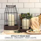 Rustic Farmhouse Lantern Decor Set of 2 - Stylish Decorative Lanterns for Your Living Room, Patio & Porch or Kitchen Dining Table - Modern Indoor/Outdoor Coffee Table Decor for Your Entire Home