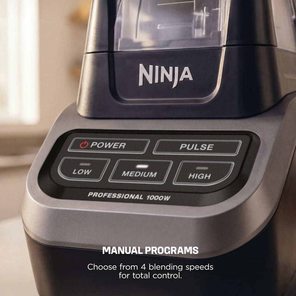 Ninja Professional Blender 2.0 | Smoothie Maker, Drink Mixer, Grinder, Ice Crusher | Total Crushing Technology, Auto-iQ Program, 1200W Power, XL 72-oz. Pitcher | Dark Grey | BR201AMZ