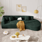 126" Curved Modular Sectional Sofa, Modern Boneless Couches for Living Room,No Assembly Required Cloud Couch,Brown Corduroy Fabric,1 PCS