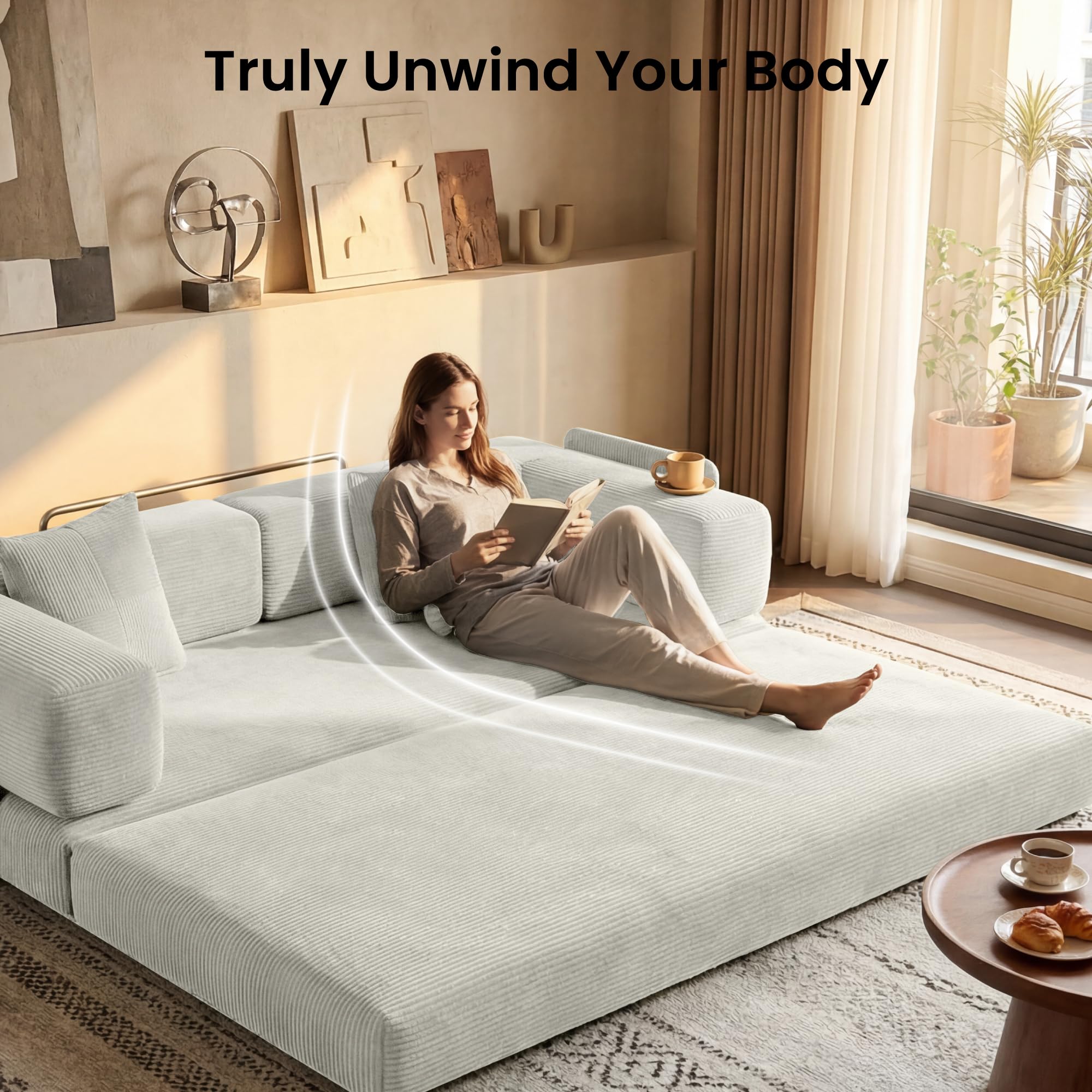 78.8" Convertible Futon Sofa Bed,Corduroy Futon Couch with Storage Pocket,Folding Pull Out Sofa,No Assembly Boneless Couch for Living Room | Pink