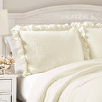 Lush Decor Reyna Ruffle Comforter Set - 3 Piece Cozy Ruffled Bedding Set - Timeless Elegance and Comfort for Bedroom - King, Gray