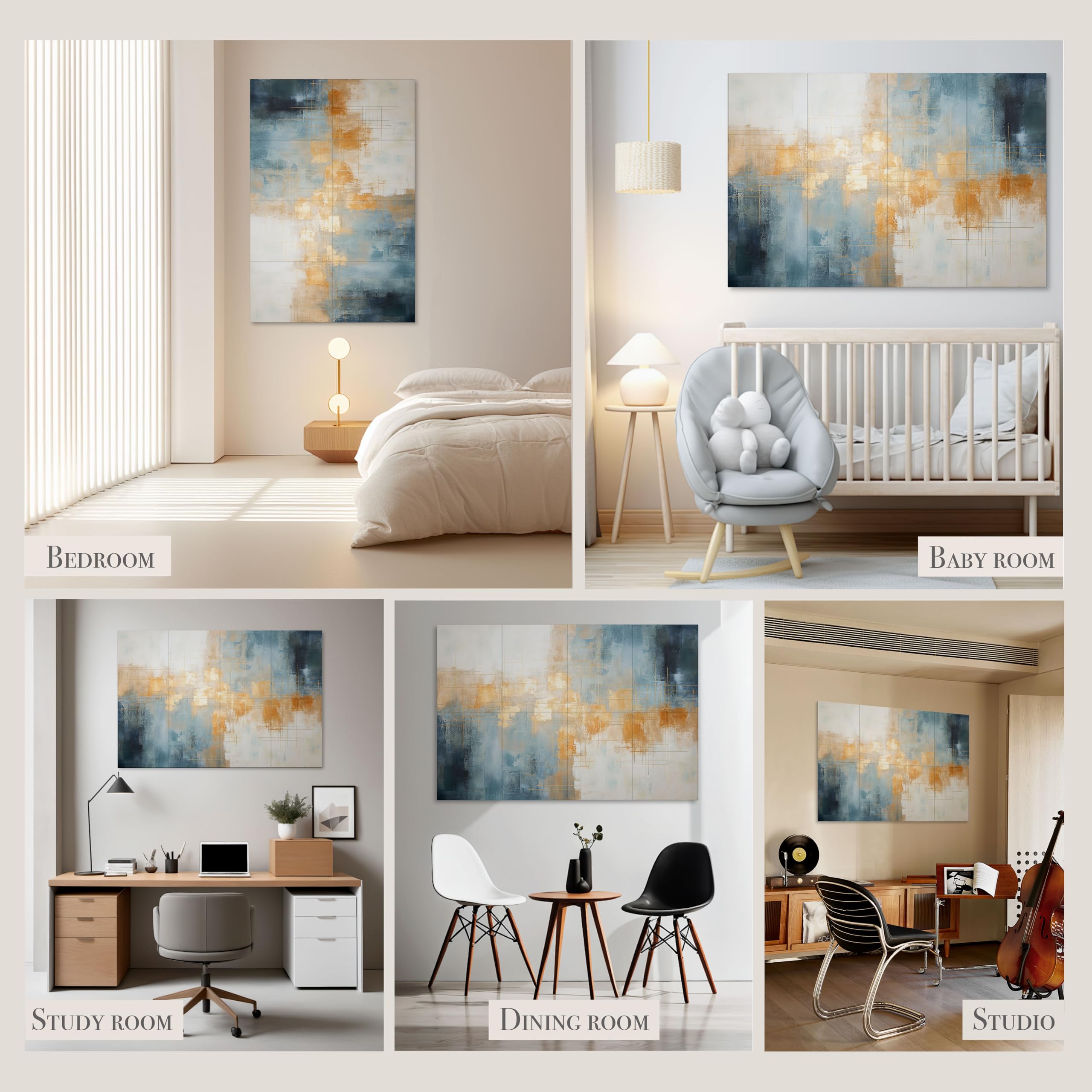 Soon Global Acoustical Wall Panels, 6-Piece 23.62 X 23.62 Inches Art Acoustic Panels, Decorative Acoustic Panels, Acoustic Wall Panels, Sound Absorbing Wall Art, Arcadian Vortex